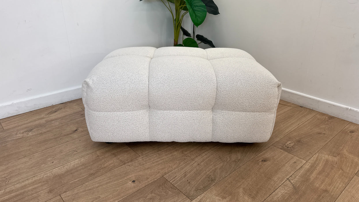 Sofology The Lunar Fabric Designer Footstool in Woven Boucle Linen