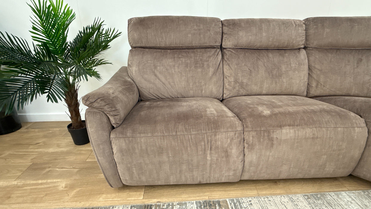 Sofology Parker 3 Corner 3 Recliner Fabric Sofa in Heritage Cedar