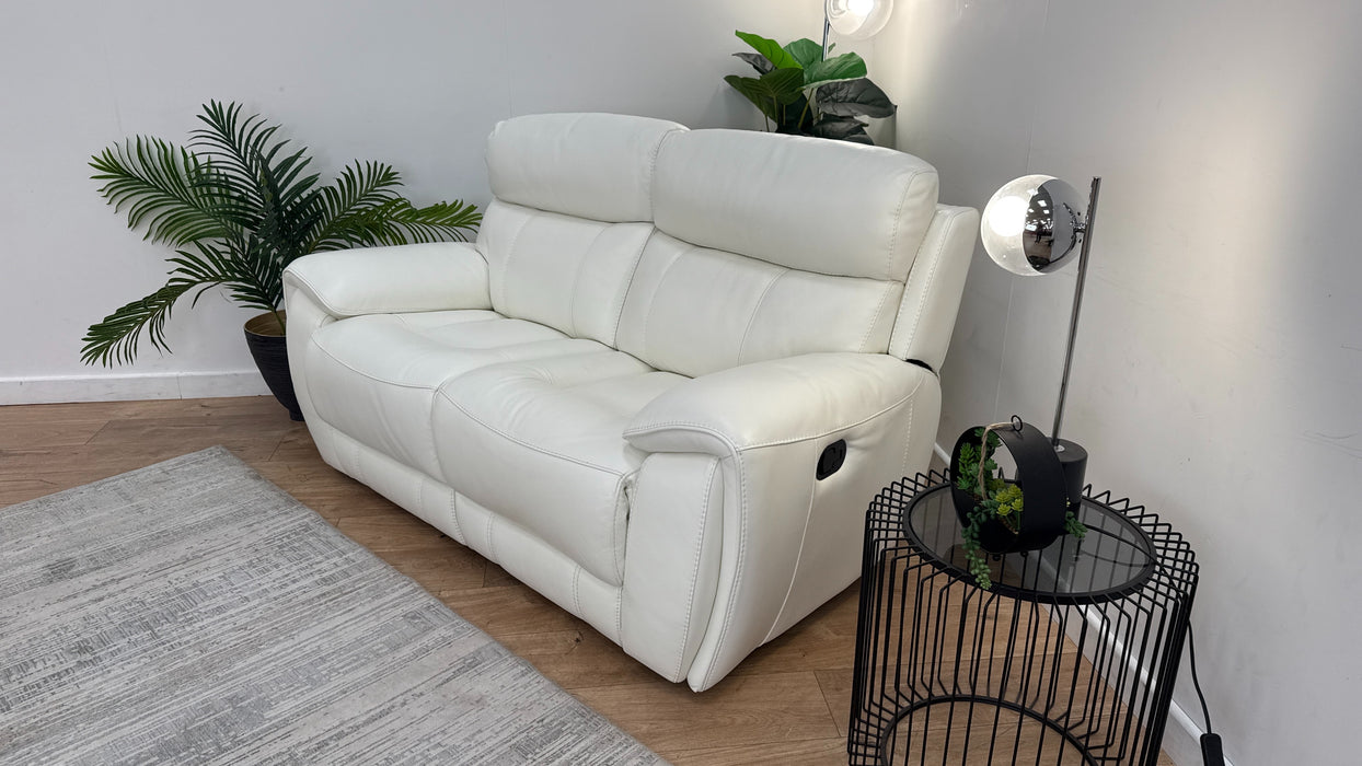 Sofology The Radleigh 2 Seater Recliner in Trusty Soft Sheen Leather White