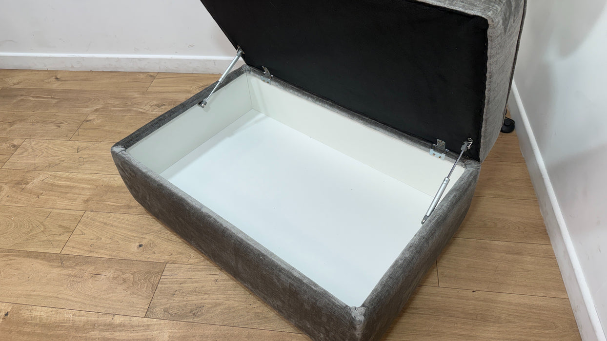 Sofology Reign Fabric Storage Footstool in Luxury Chenille Grey