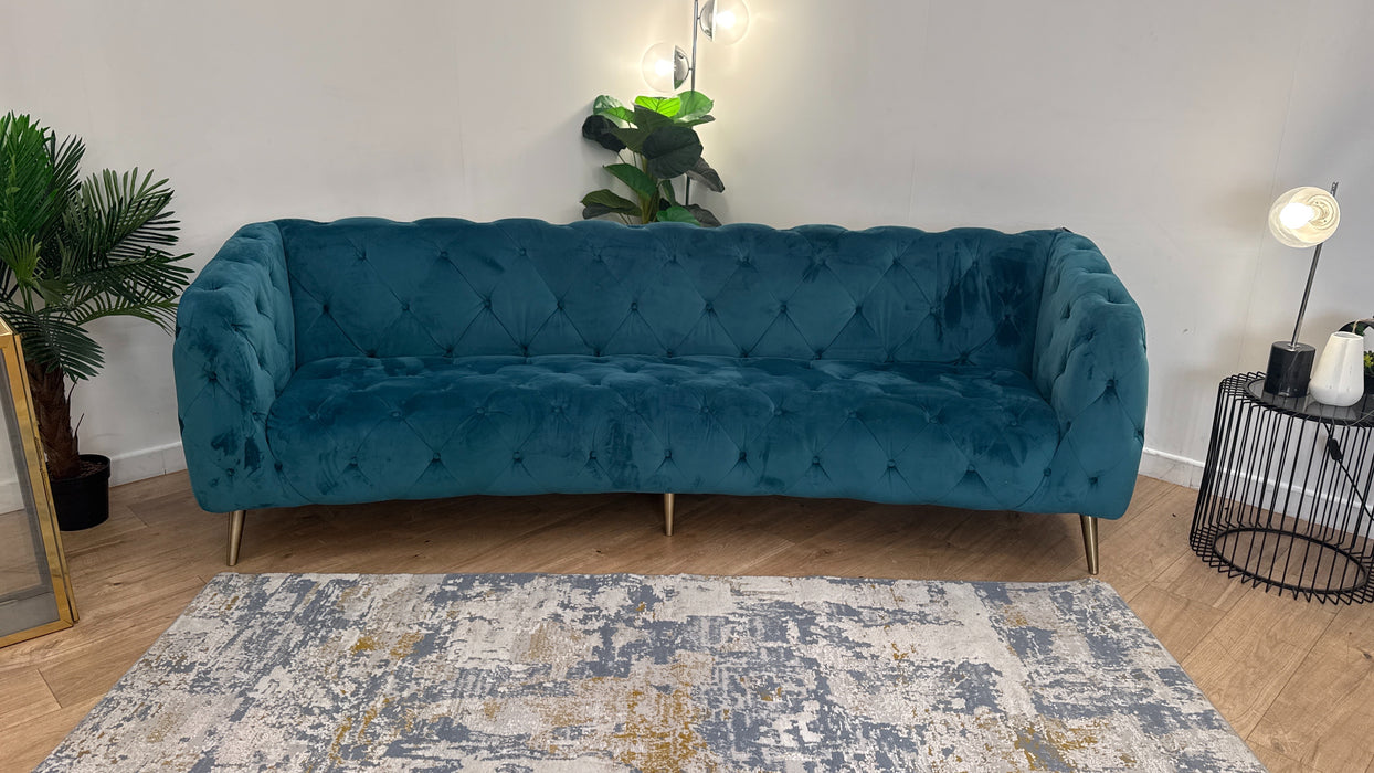 Sofology Alchemist Fabric 4 Seater in Plush Peacock