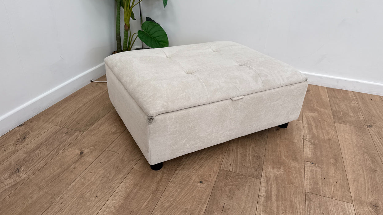 Sofology Ascot Fabric Storage Footstool in Soft Sherpa Natural