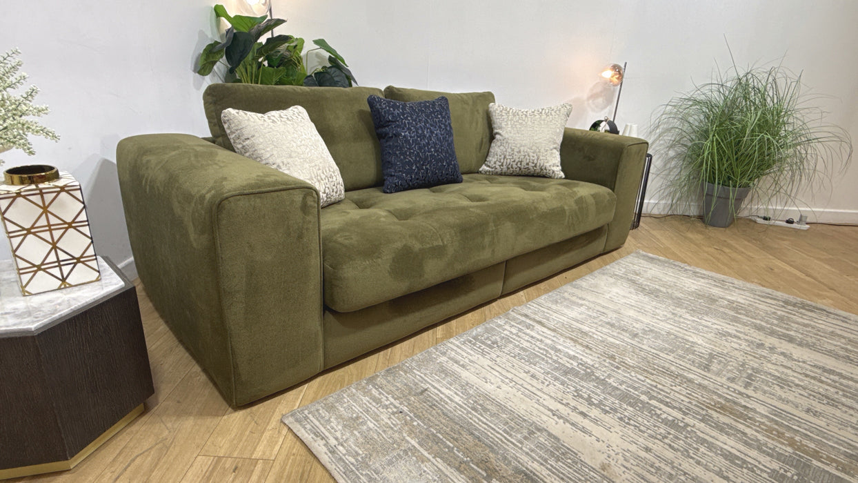 Sofology Ascot Fabric 4 Seater Split Bench Seats in Soft Sherpa Olive Mix