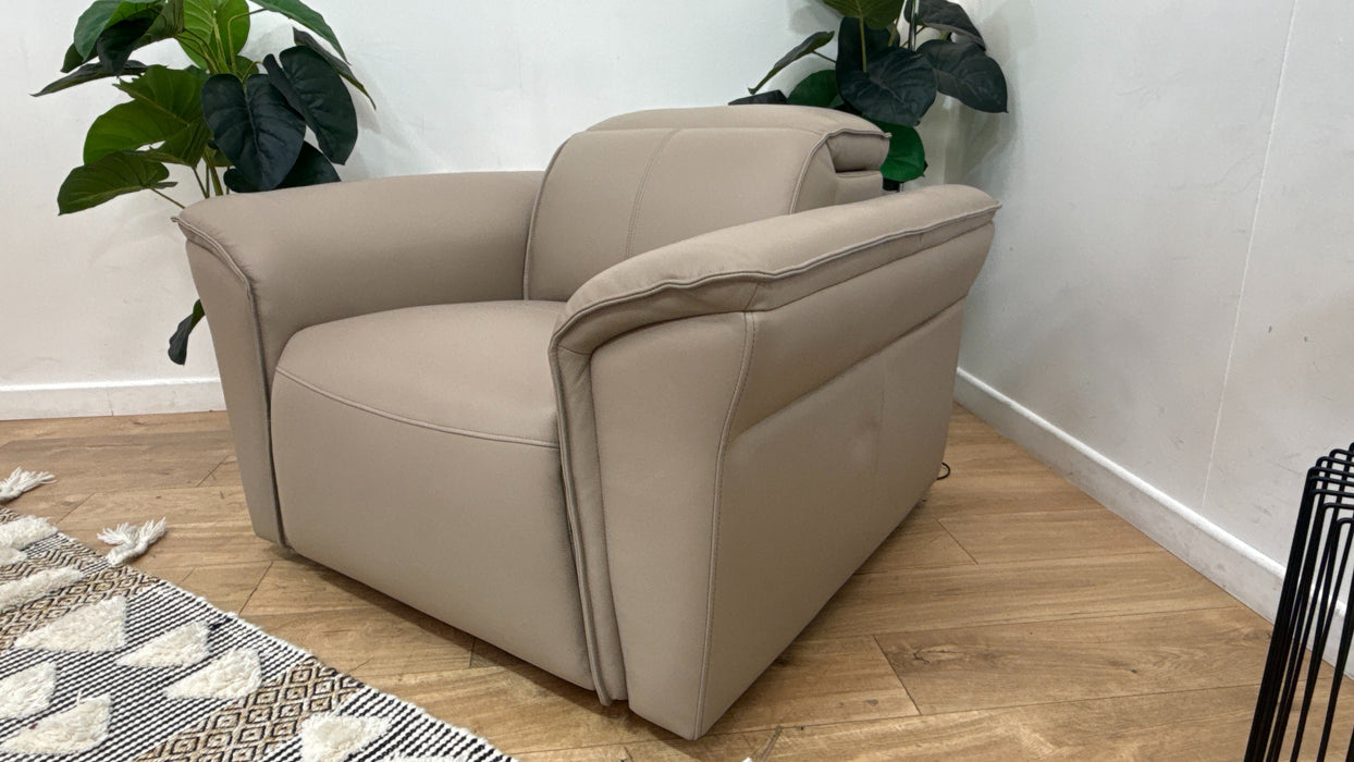 Sofology Fleur Leather Chair in Trusty Embossed Stone