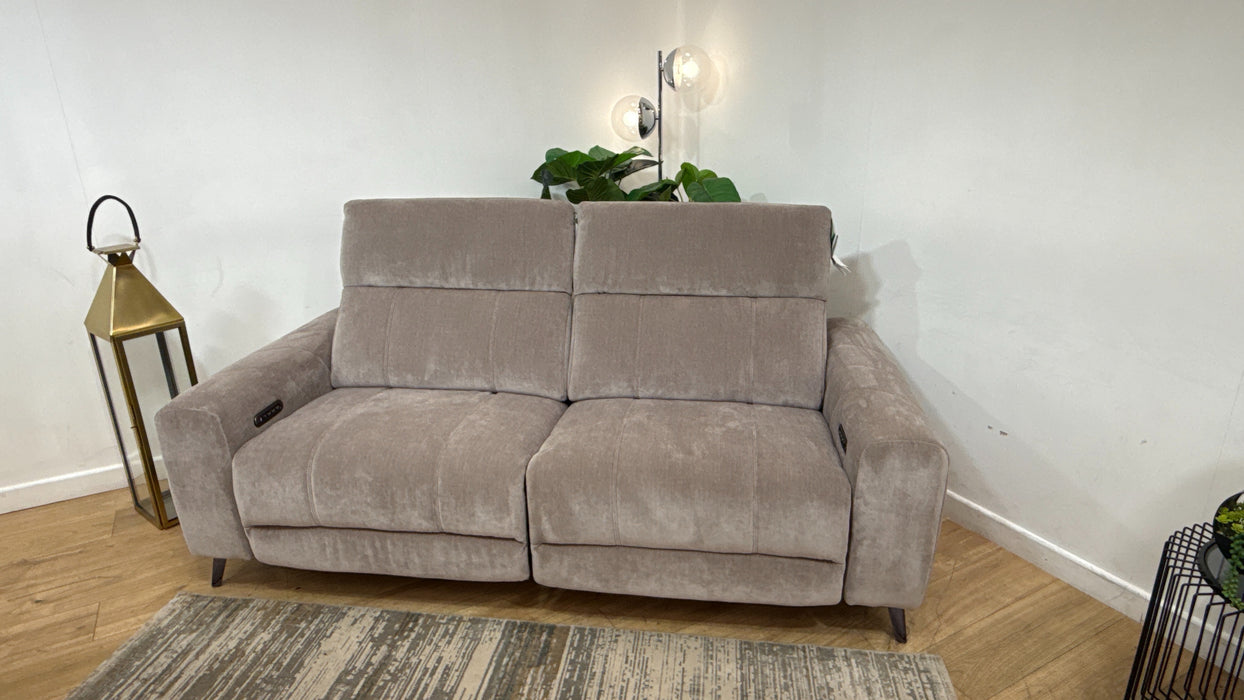 Sofology Fabric Allure 2.5 Power Recliner, Hdrst, Heated, Lumber in Chenille Nutmeg