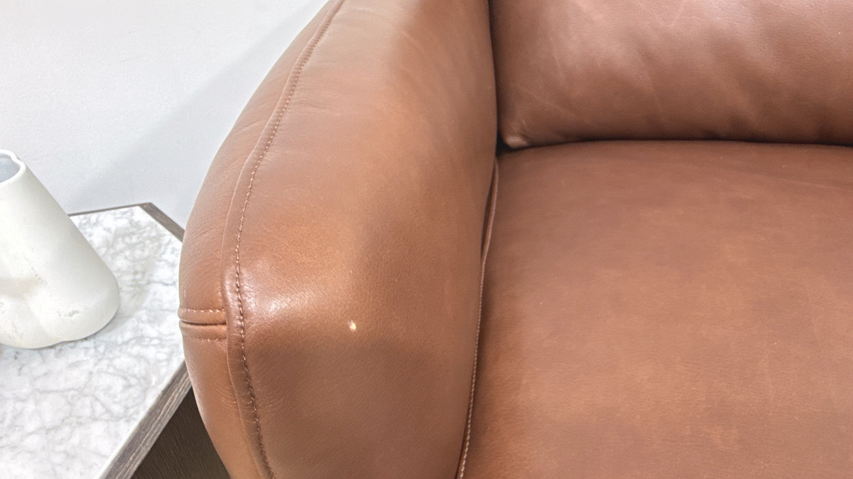 Sofology Adler Leather 3 Seater in Relaxed Soft Brown