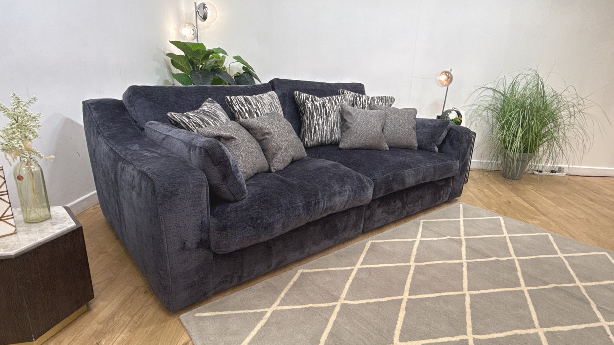 Sofology Bellagio 3 Seater Split Reversible Feather Flex Interior in Chunky Luxe Chenille Ink Mix
