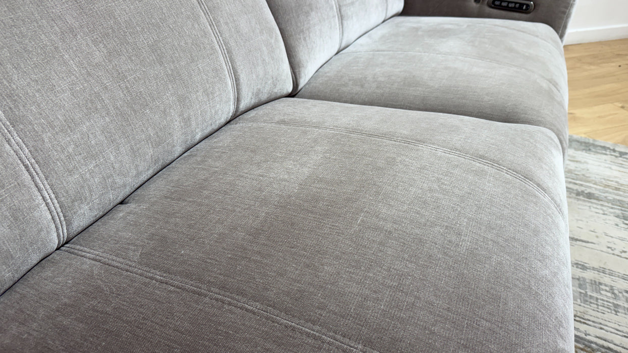 Sofology Allure Fabric 2.5 Seater Power Recliner/Headrest Heated Seats Lumbar Support in Relaxed Chenille Nutmeg