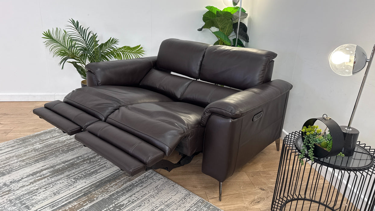 Sofology The Illinois 2 Seater Leather Recliner in Brown