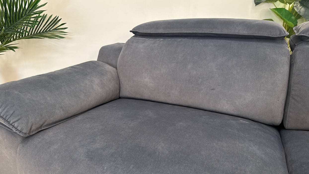 Sofology The Benz 3 Seater Sofa in Lifestyle Flecked Fabric Charcoal