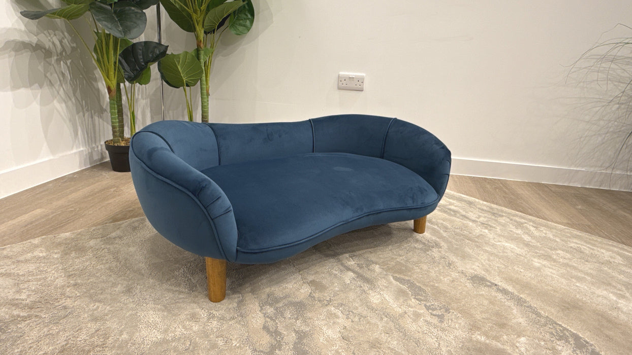 Sofology Perle Fabric Large Dog Sofa in Plush Teal