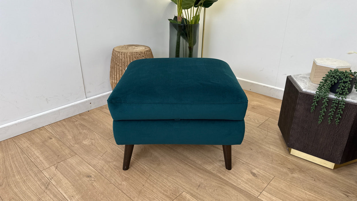 DFS Halston Fabric Storage Footstool in Teal