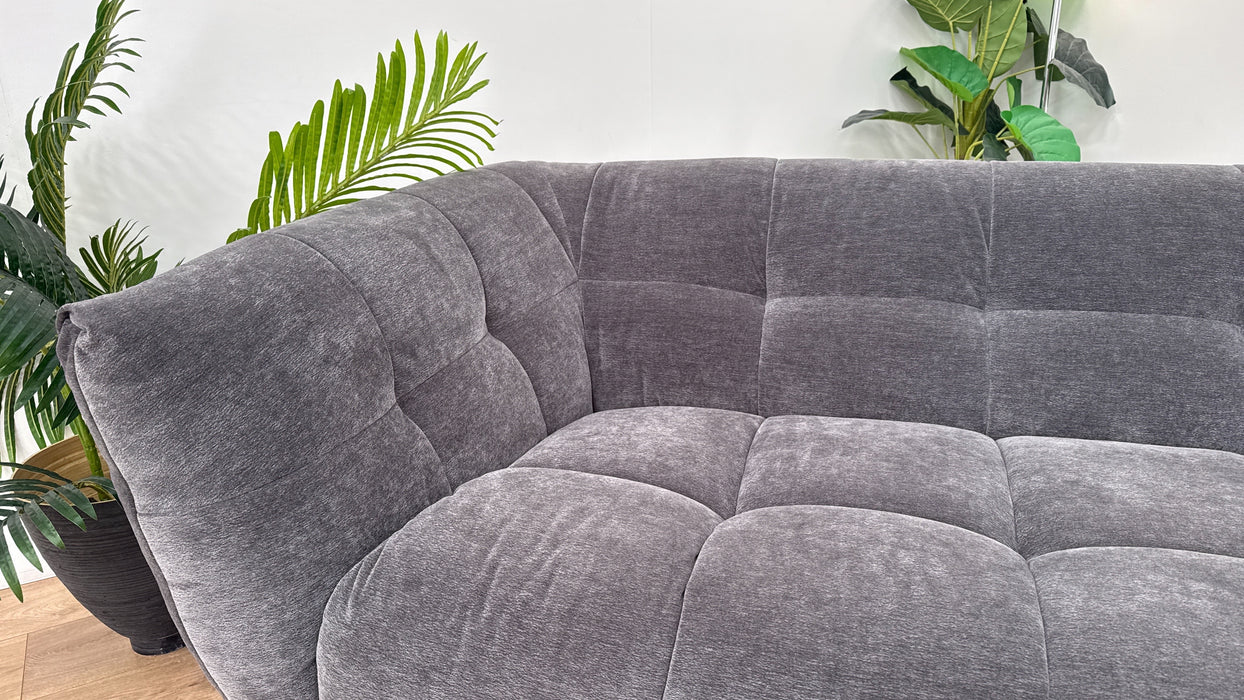 Sofology The Lunar 3 Seater Fabric Sofa in Chenille Charcoal