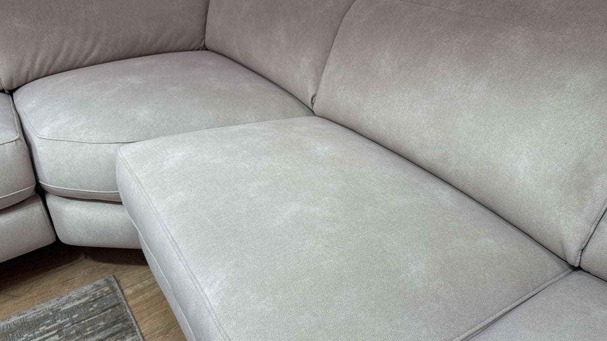 Sofology Ezra Fabric 3 Corner 3 Power Recliner/Headrest Heated Seats in Lifestyle Flecked Ivory