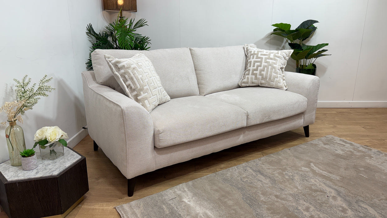 Sofology Mayfair Fabric 3 Seater Foam Seats in Linen Look Chenille Mist/Pearl Mix