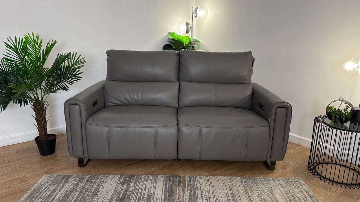 Sofology The Ravello Leather 2.5 Seater Power Recliner/Headrest in Trusty Embossed Elephant