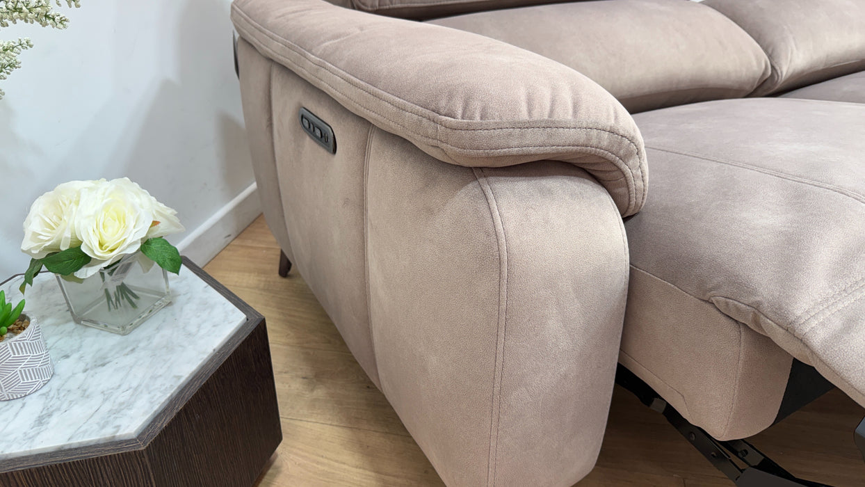 Sofology Bailey Fabric 2.5 Seater Power Recliner/Headrest in Lifestyle Flecked Nutmeg