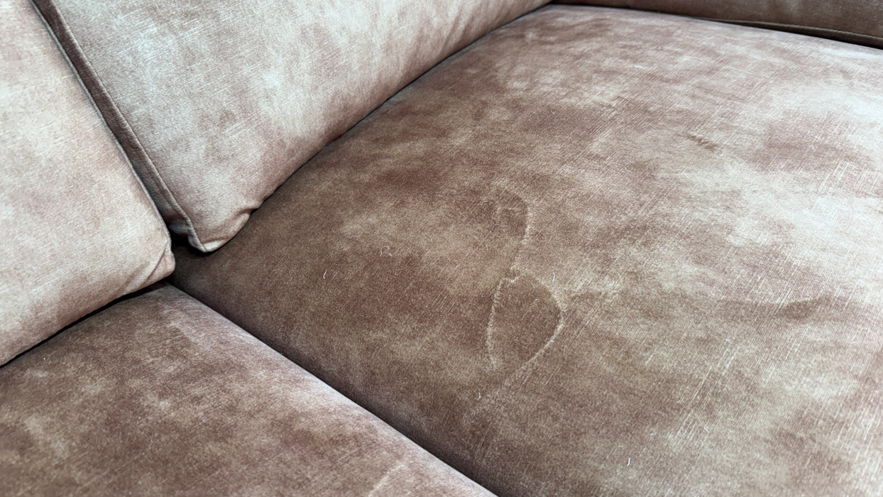 Sofology Laurence Fabric 2 Seater Power Recliner/Headrest in Washed Velvet Rust