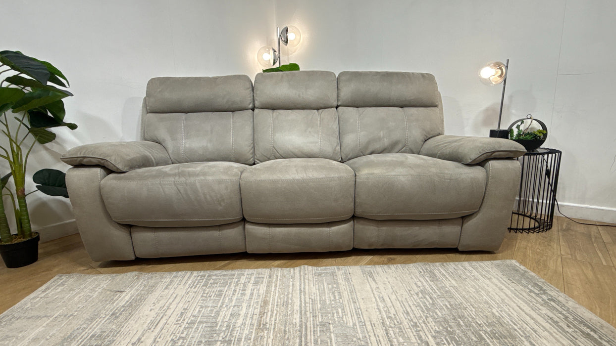 DFS Emery 3 Seater Fabric Manual Recliner in Misty