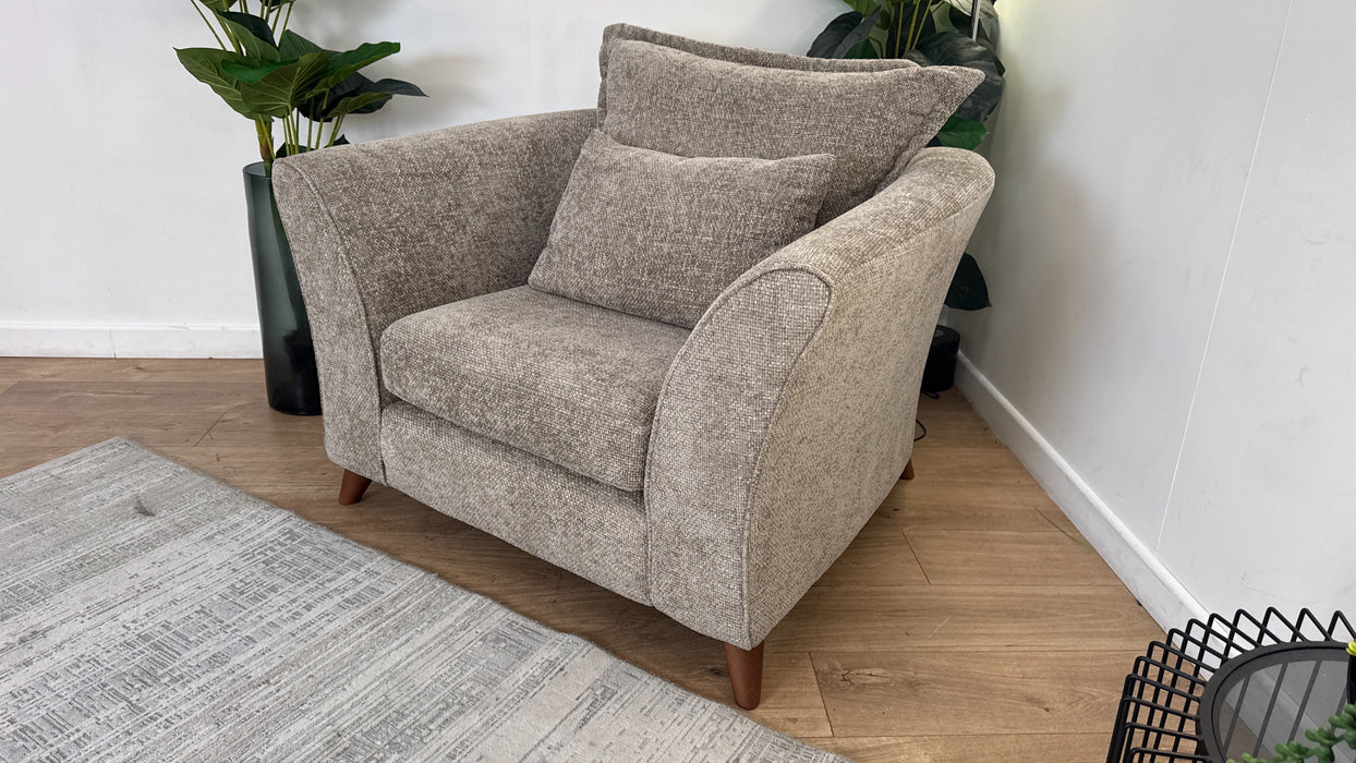 Sofology Scintillate Fabric Chair in Basketweave Chenille Stone