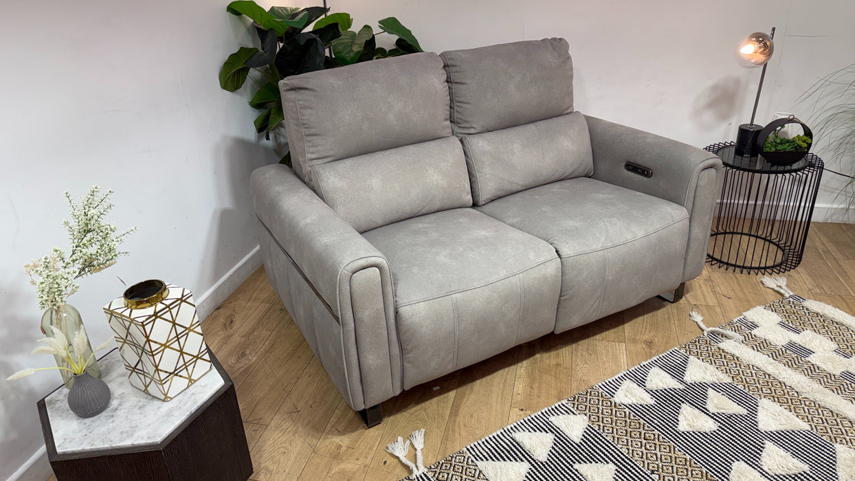 Sofology Ravello Fabric 2 Seater Power Recliner in Lifestyle Flecked Stone