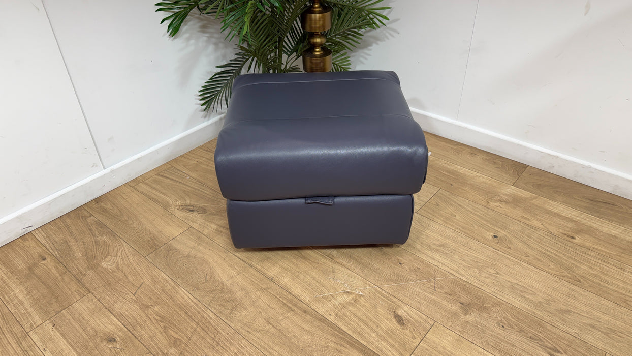 Sofology Albion Leather Storage Footstool in Lavender Grey