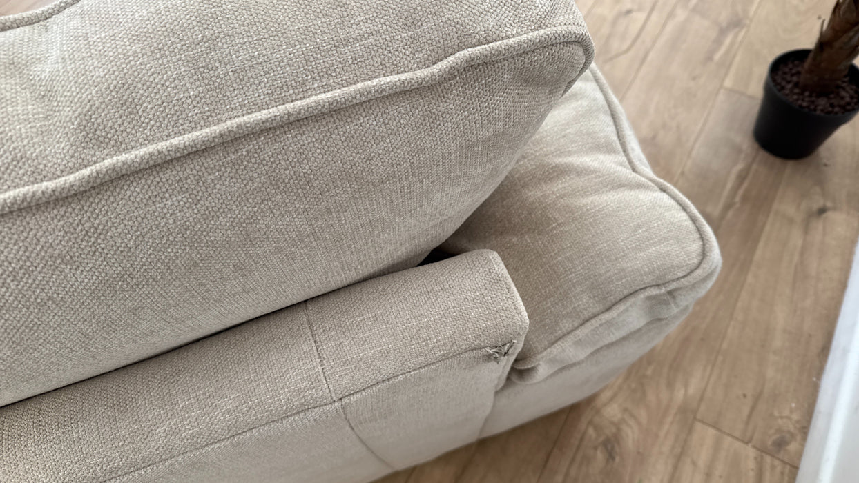 Sofology Brixton Fabric 3 Seater in Linen Look Chenille Natural Mix