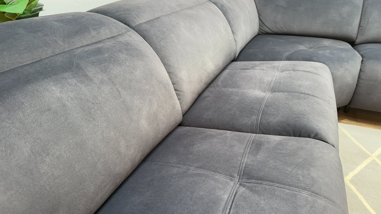 Sofology Marvella Fabric 3 Corner 1.5 Power Recliner/Headrest in Lifestyle Flecked Anthracite