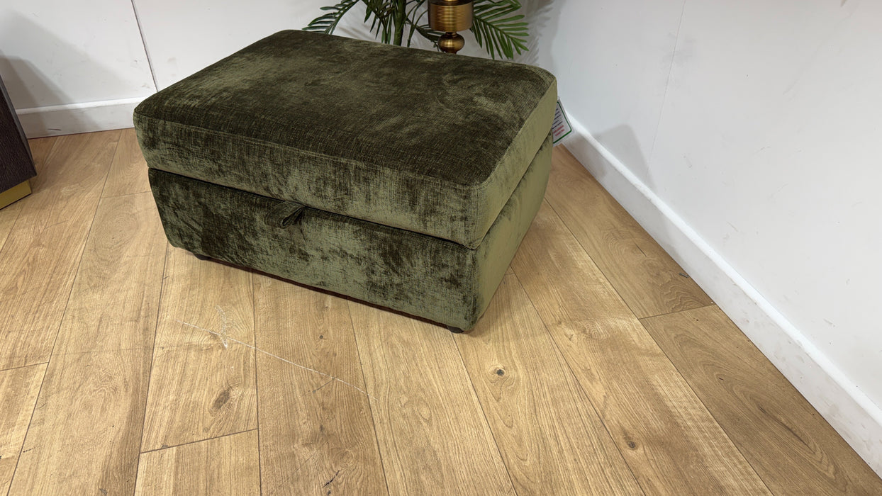 Sofology Portobello Storage Foam Footstool in Luxury Chenille Olive