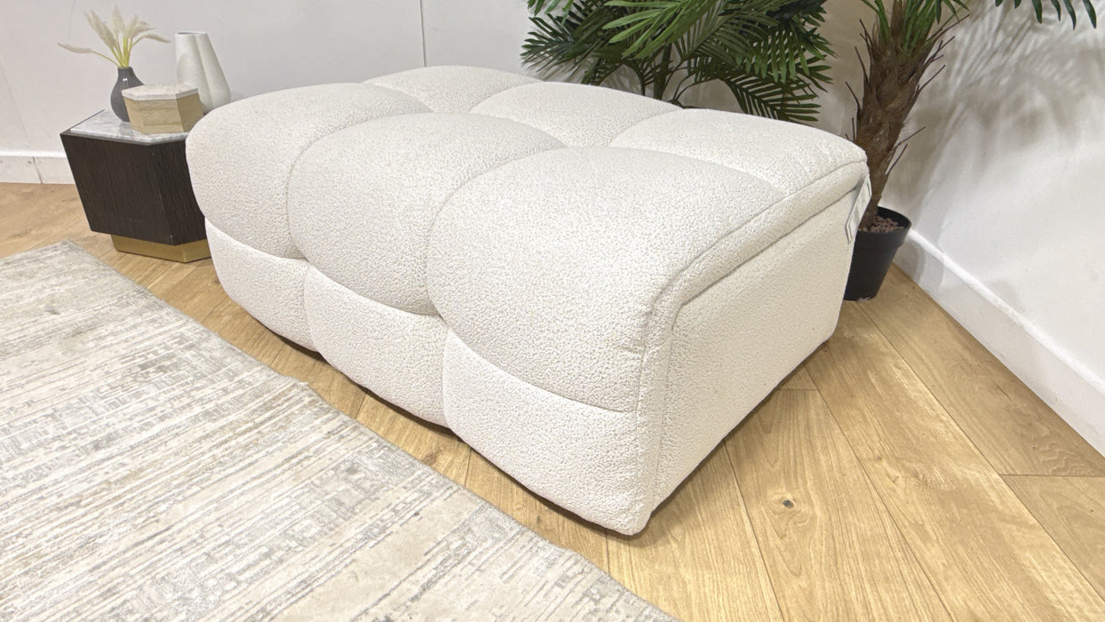 Sofology Lunar Fabric Designer Storage Footstool in Woven Boucle Linen