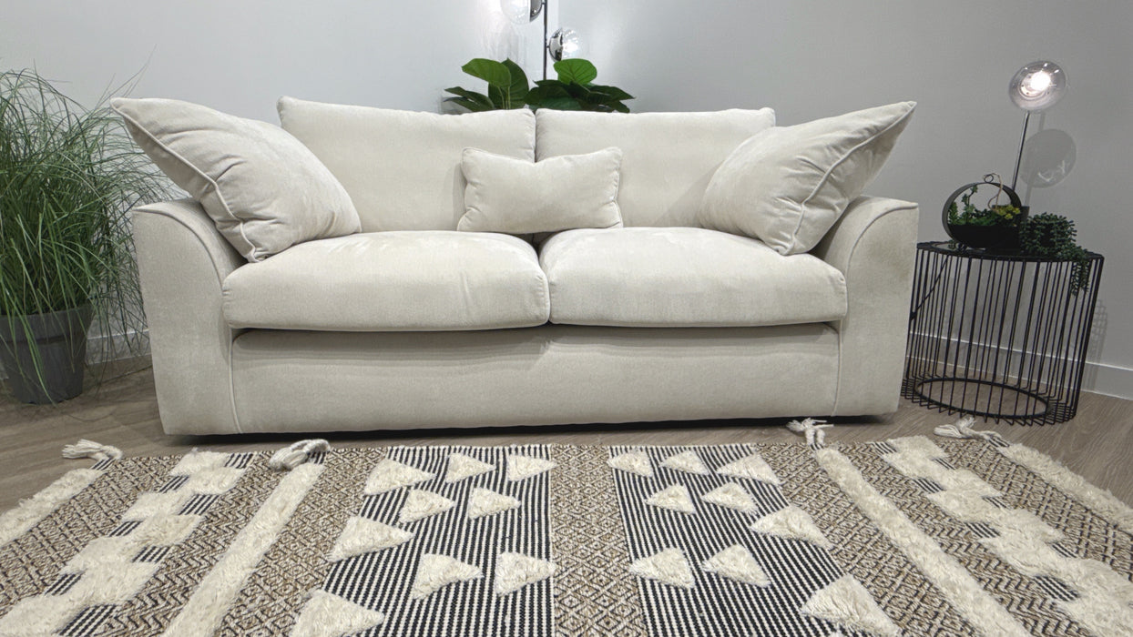 Sofology Georgio Fabric 3 Seater Extra Flex Seats in Lifestyle Plush Chenille Mist