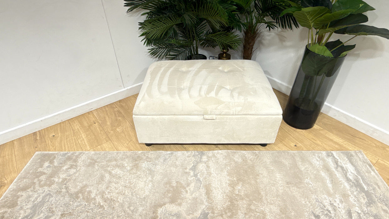 Sofology Ascot Fabric Storage Footstool in Soft Sherpa Natural