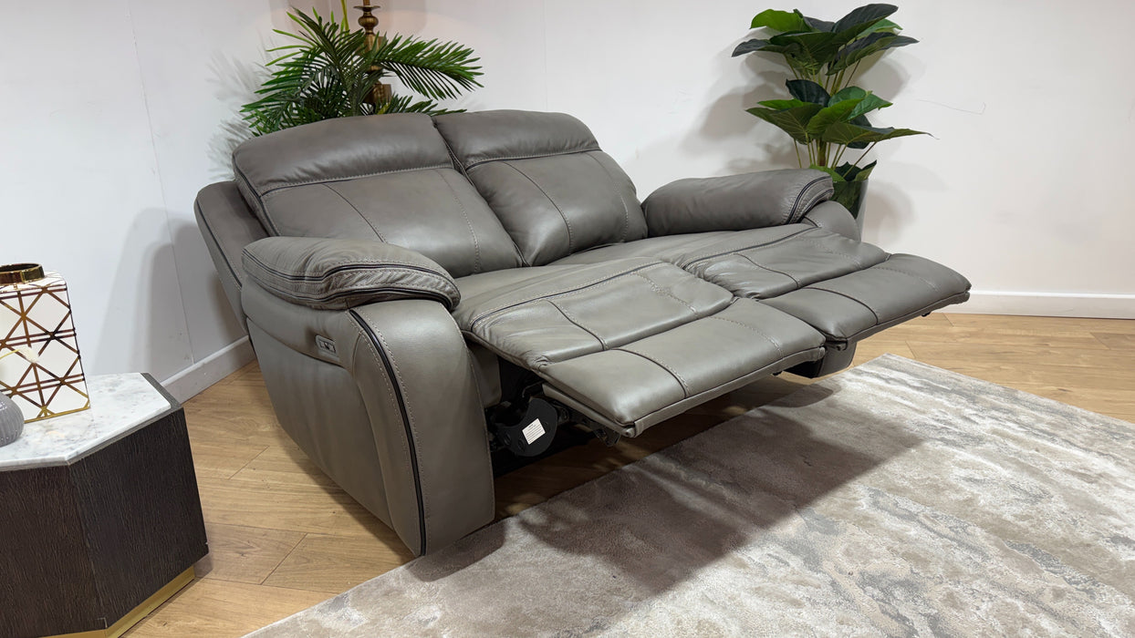 DFS New Vinson Fabric Power Recliner Sofa in Graphite