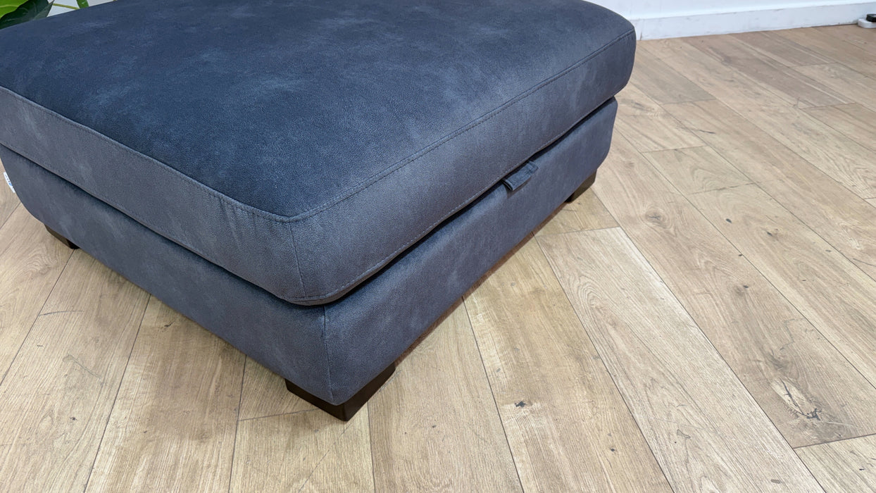 Sofology Portland Fabric Storage Footstool in Lifestyle Flecked Charcoal