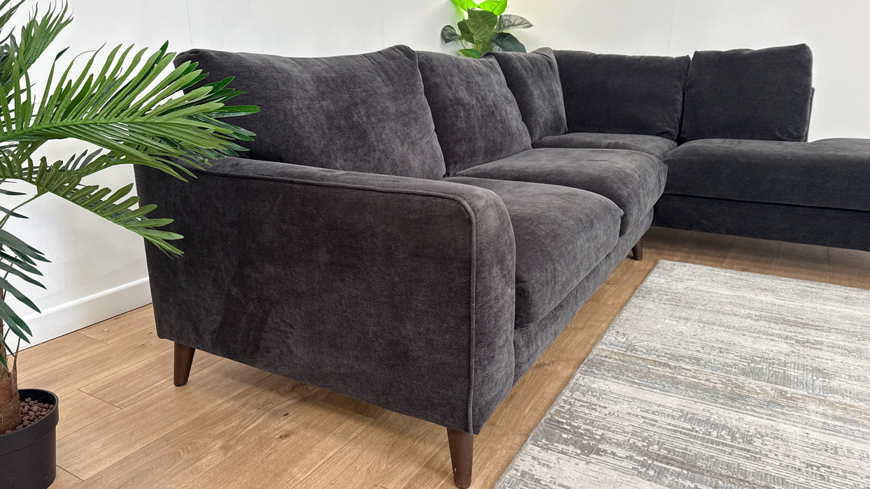 Sofology Mayfair Fabric 3 Corner 1 Chaise in Soft Chenille Anthracite