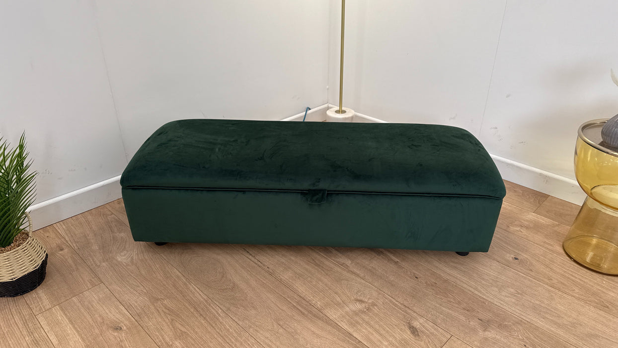 Islington Storage Footstool - Fabric Ottoman - Sleek Green