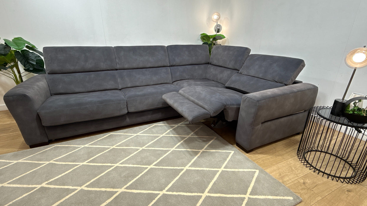 Sofology Metropolitan Fabric 3 Corner 1 Sofabed Power Recliner in Lifestyle Mottled Charcoal