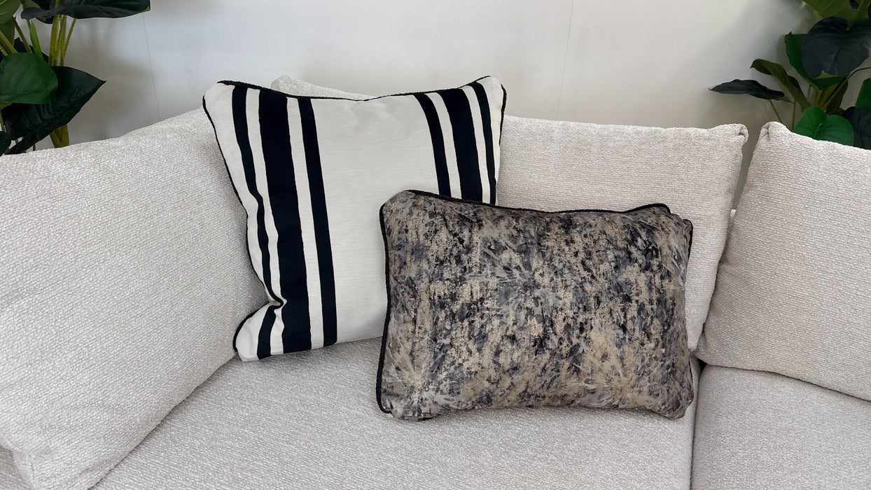 Sofology The Westwood 4 Seater Gold Trim in Soft Boucle Ecru