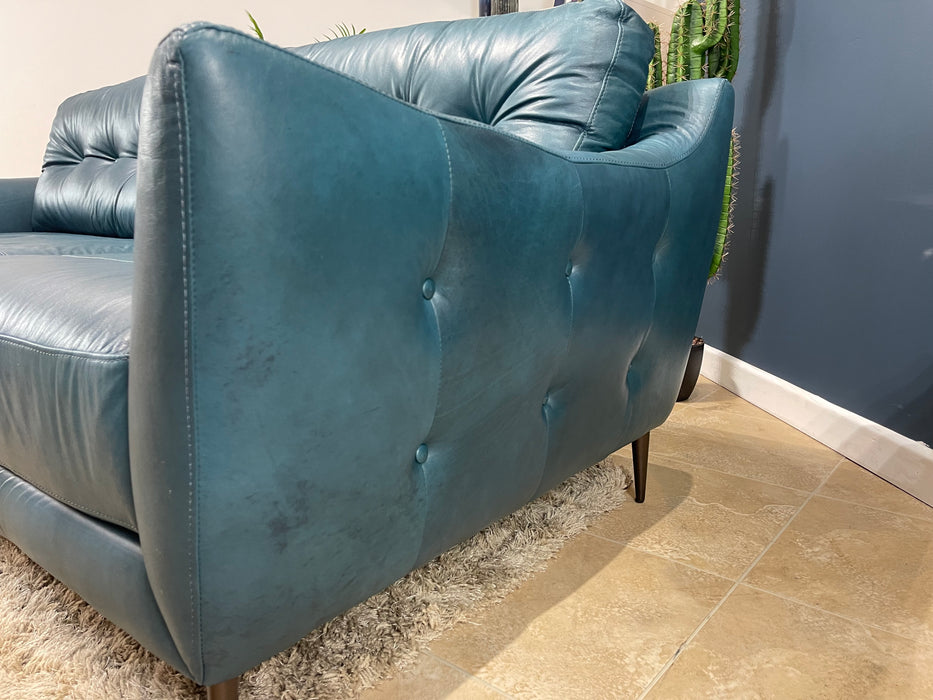 Cordelia 3 Seater Leather Sofa - Indiana Teal (WA2)