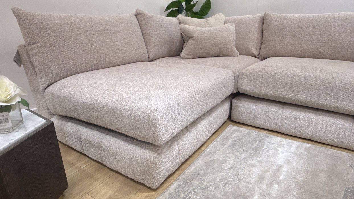 Sofology Westwood 1 Corner 3 Fabric Sofa on Boucle Blush