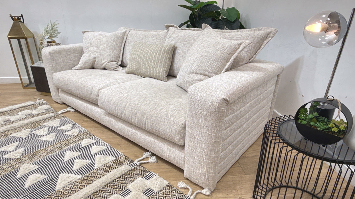Sofology Cove Fabric 3 Seater in Artisan Chenille Ecru Mix