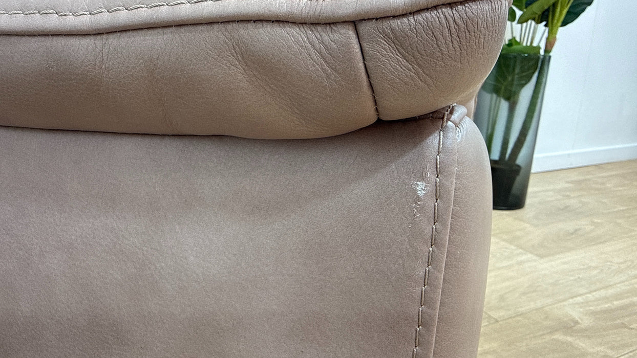 Sofology Santina Leather Chair in Relaxed Soft Stone