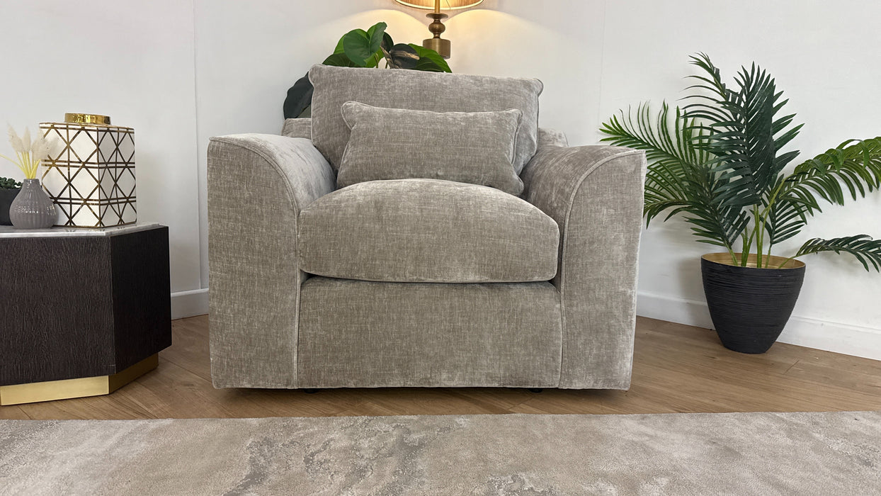 Sofology Georgio Fabric Chair in Stone All Over