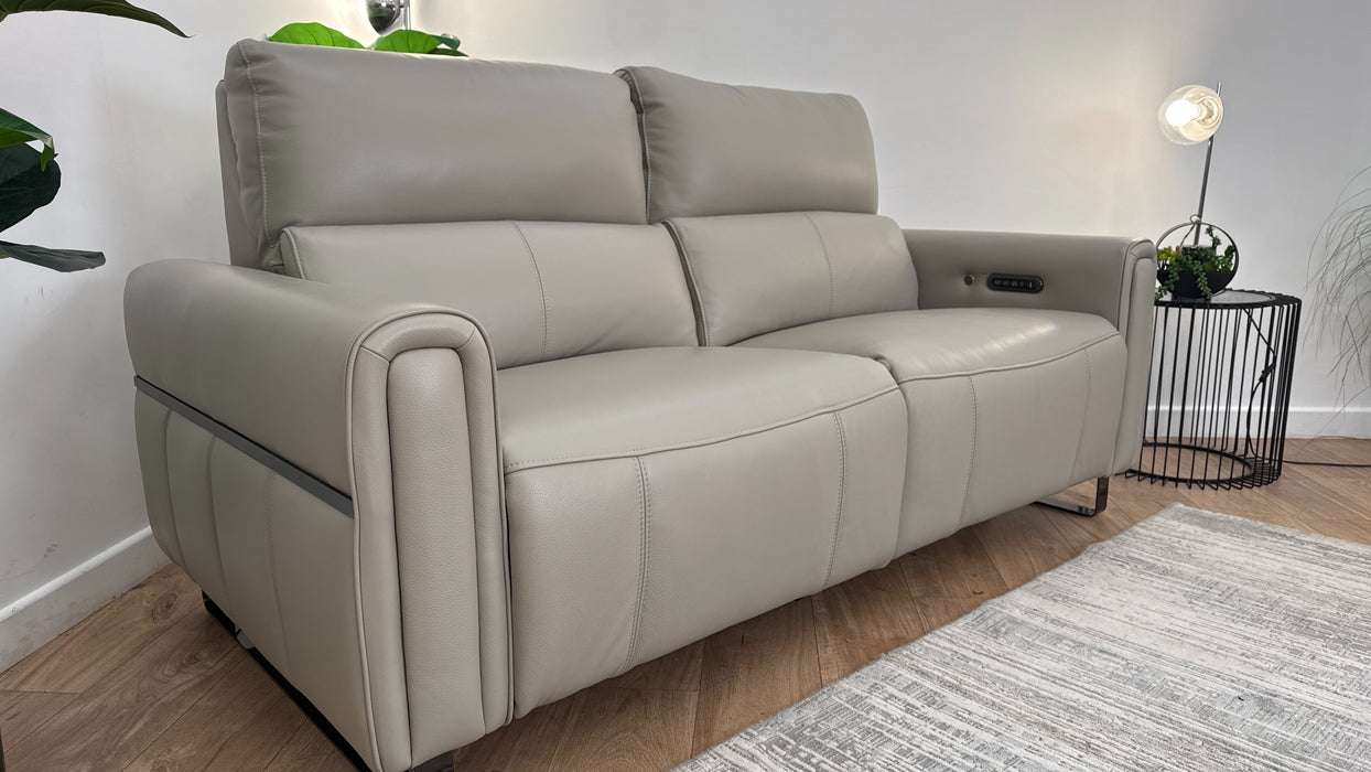 Sofology The Ravello Leather Recliner 2.5 Seater in Light Grey