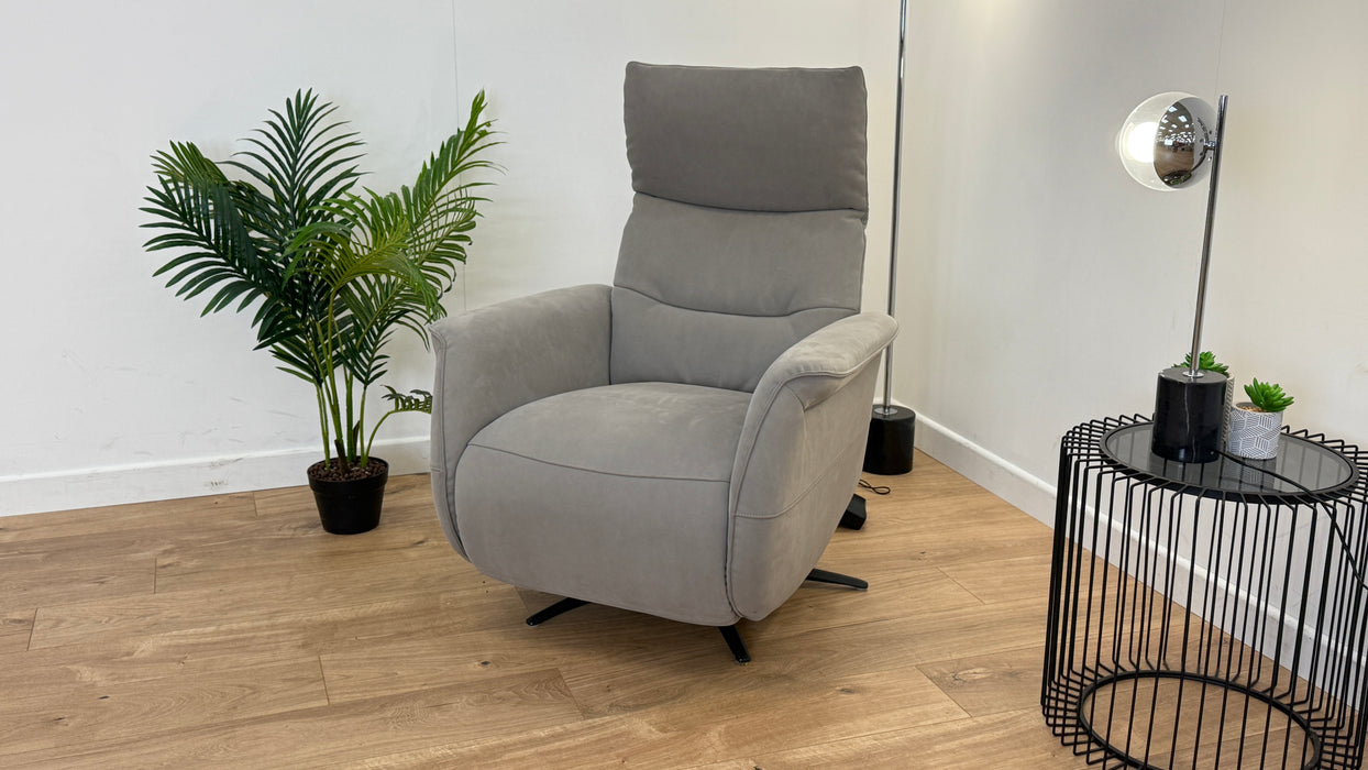 Bentley - Fabric Power Recliner - Light Grey