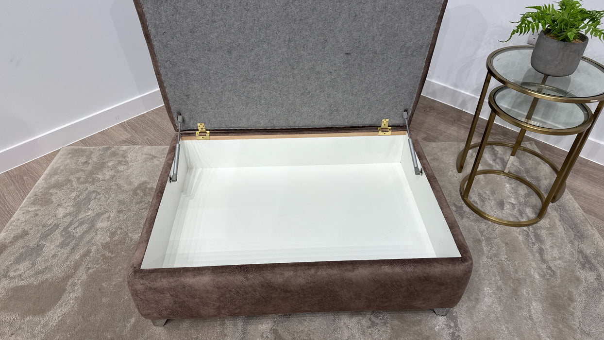 DFS Dolcie Large Storage Footstool in Chocolate Combination