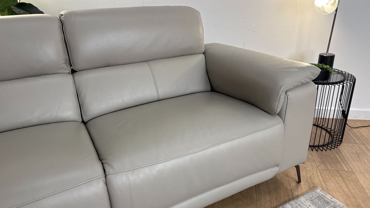 Sofology The Fratelli 2.5 Seater Sofa in Trusty Embossed Leather Light Grey