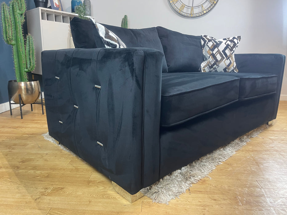 Titan 3 Seater Sofa Bed Festival Black / Bronze Mix Fabric Deluxe Bed (WA2)