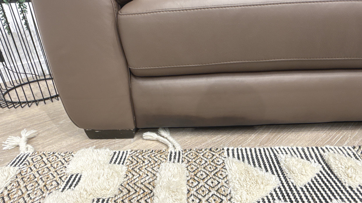 Sofology Santina 3 Seater Leather Sofa in Trusty Matt Chocolate