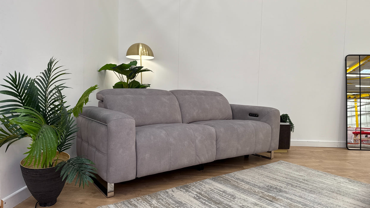 Sofology The Marvella 2.5 Fabric Power Recliner/Headrest in Lifestyle Flecked Stone